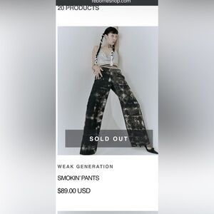 Black and White, Green tie dyed pants.
